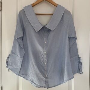 Nordstrom BP 100% Cotton Off-shoulder striped shirt